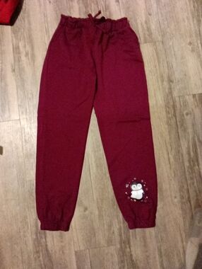 Kids Maroon Penguin Sweatpants